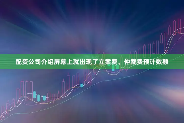 配资公司介绍屏幕上就出现了立案费、仲裁费预计数额