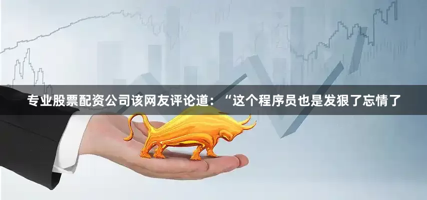 专业股票配资公司该网友评论道：“这个程序员也是发狠了忘情了
